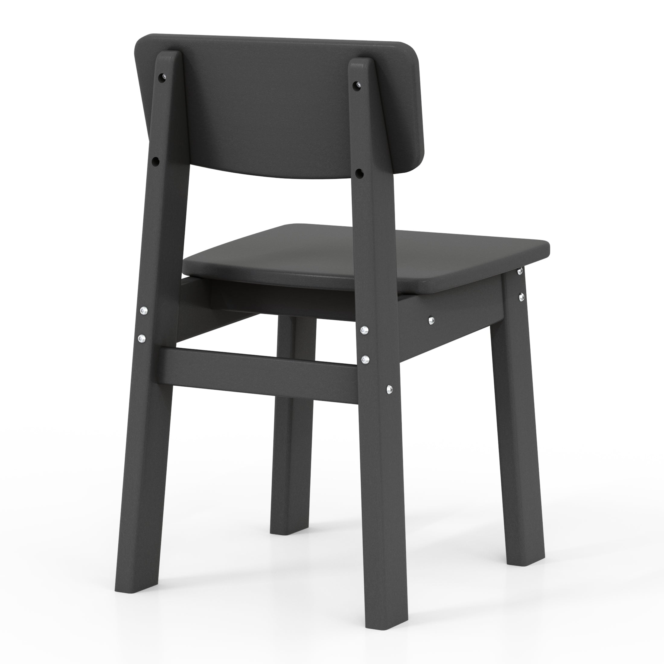 Tiny Terraces Outdoor HDPE Kids Modern Plastic Toddler Dining Chairs (Set of Two)