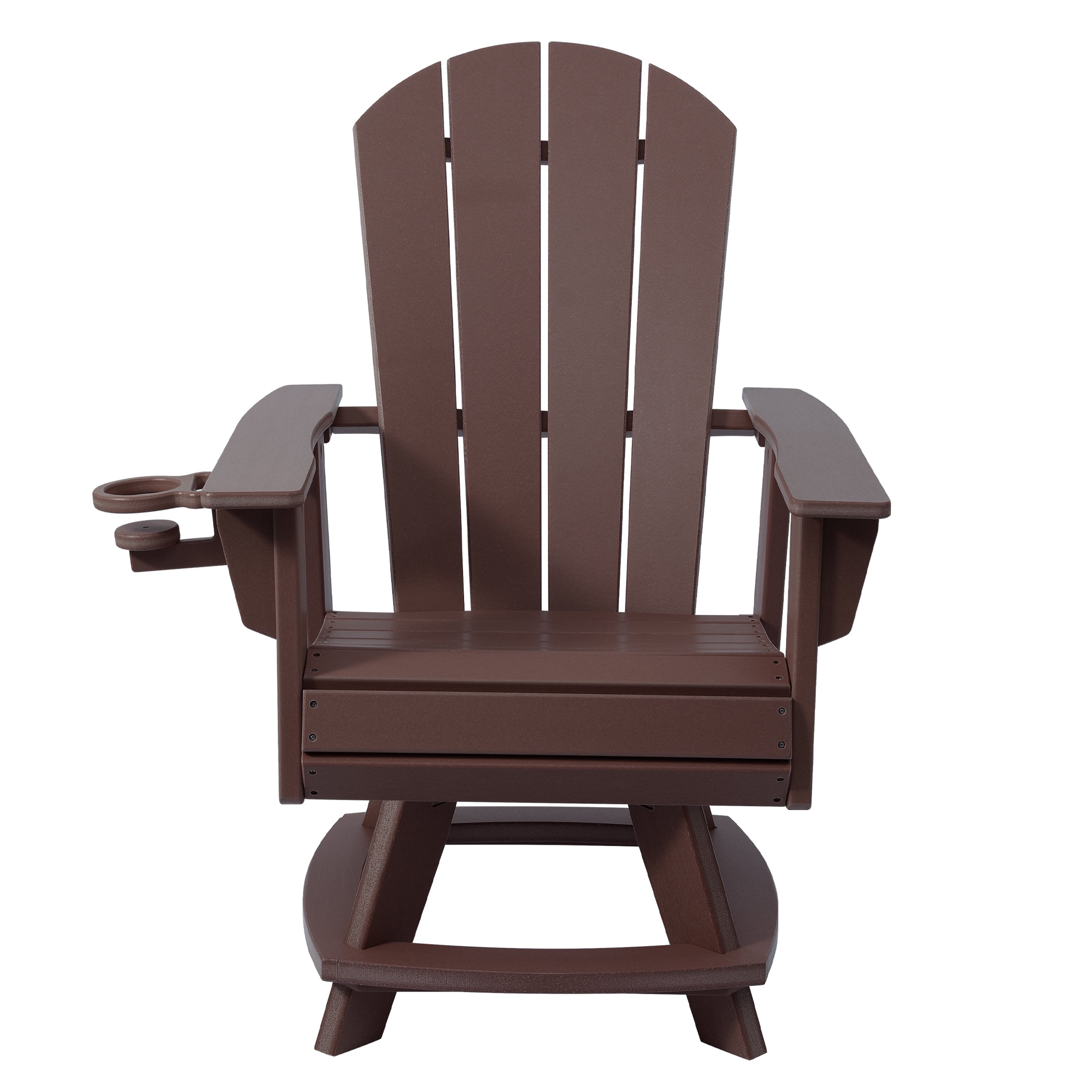 Malibu Outdoor HDPE Swivel Adirondack Patio Dining Chair With Cup Holder