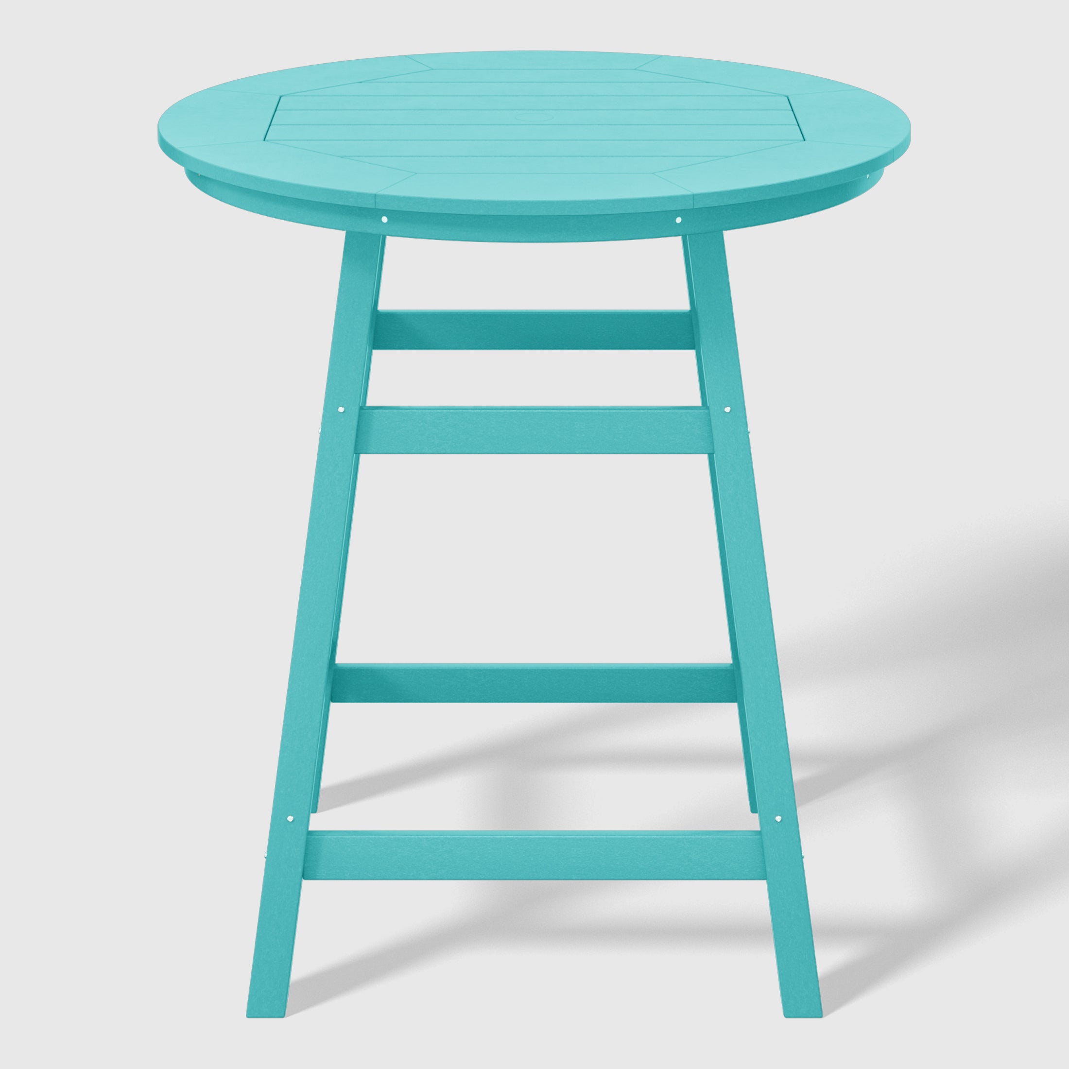 Malibu 5-Piece HDPE Outdoor Patio Dining Bar Bistro Table Set with Counter High Round Bar Stools