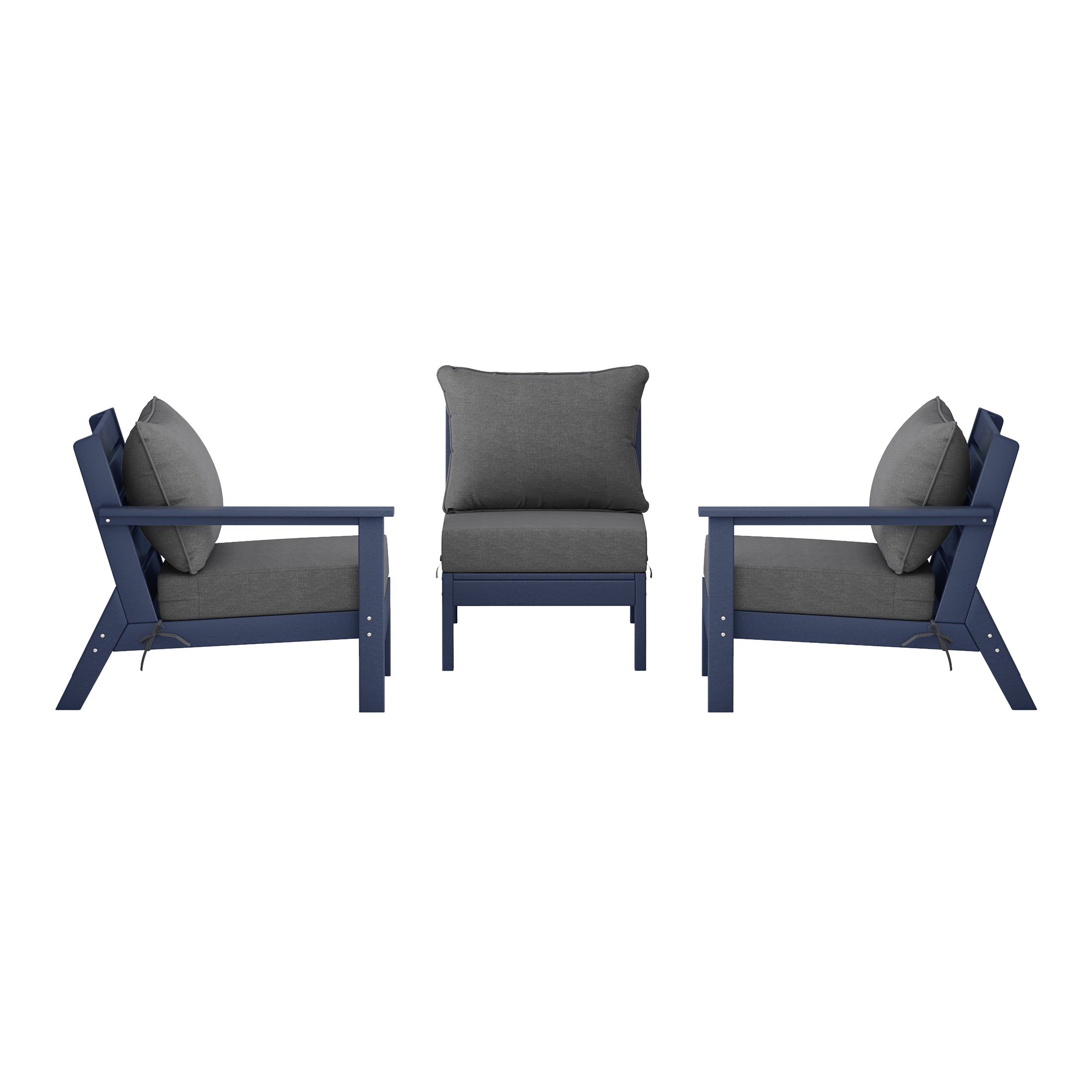 Avalon Outdoor Patio HDPE Sectional Sofa with Patio Cushions