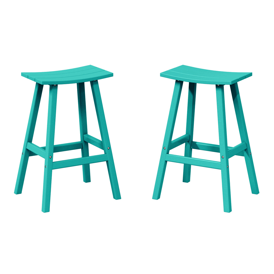 Malibu 2 piece set of 29" height Outdoor / Patio Saddle bar stools