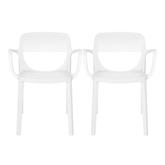 Playa Outdoor Stackable Plastic Resin Patio Dining Armchair (Set of 2)