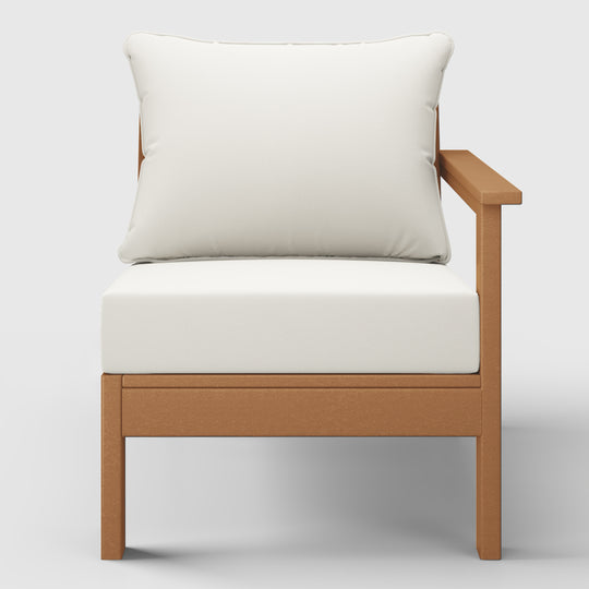 Avalon Outdoor Patio HDPE Right Arm Sectional Corner Club Chair with Patio Cushions