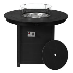 Helios 47" Modern Outdoor Patio Propane Round Counter Height Fire Pit Table