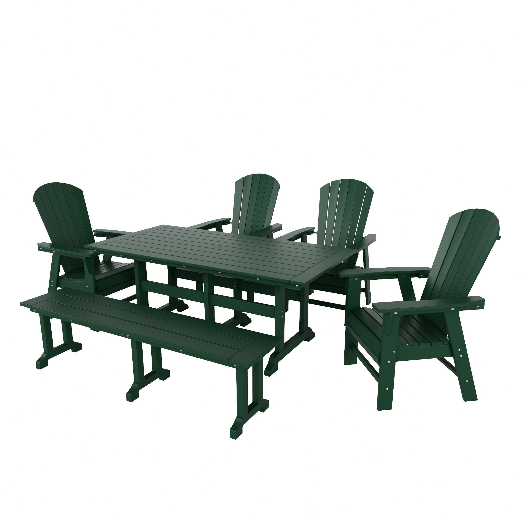 Dylan 6 Piece Outdoor Patio Dining Table and Armchair Dining Bench Set