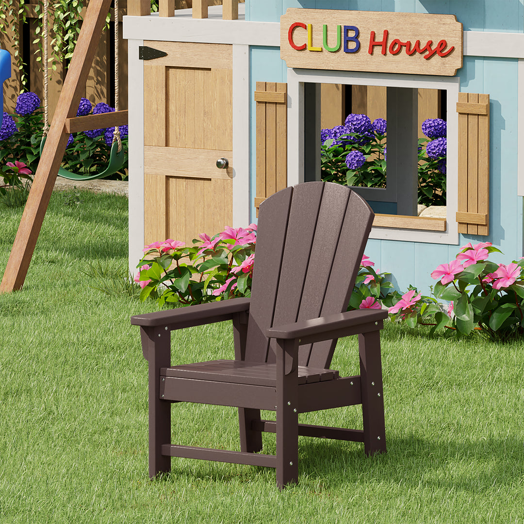 Malibu Kids Outdoor HDPE Adirondack Plastic Patio Chair