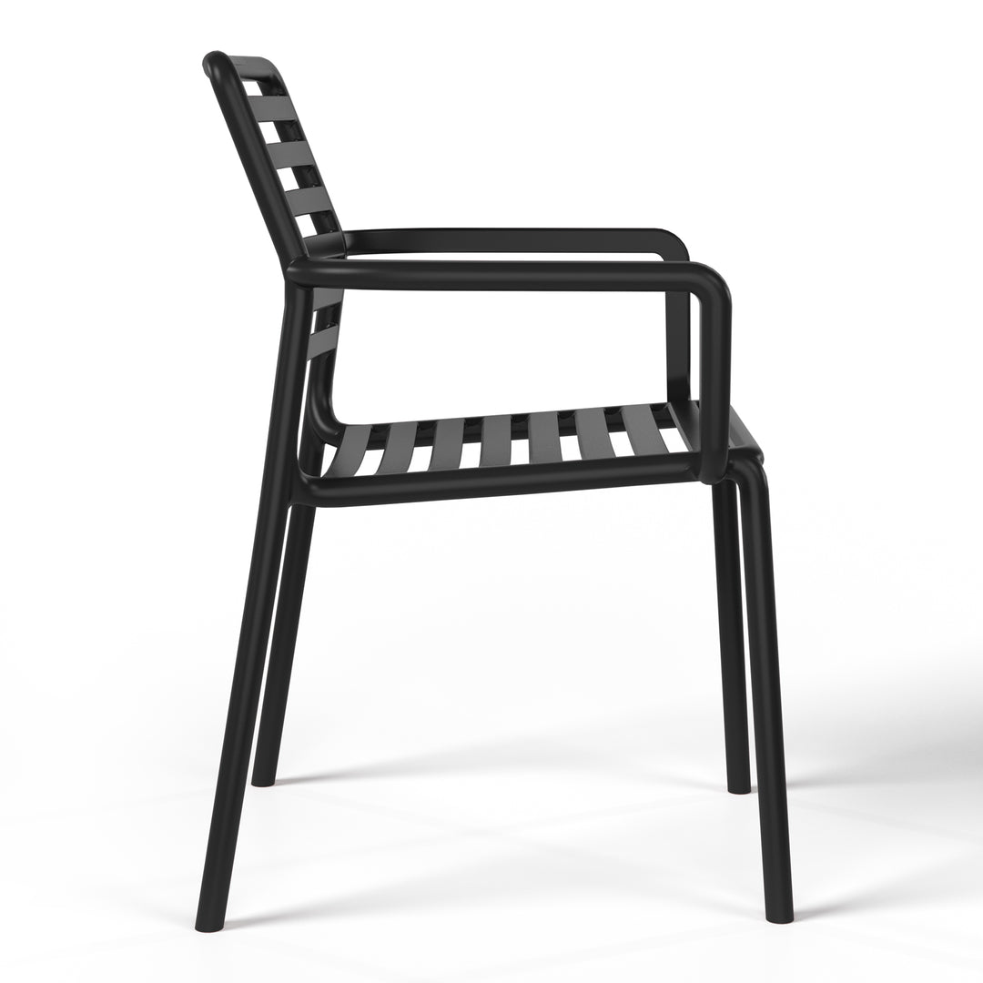 Playa Outdoor Stackable Polypropylene Plastic Resin Dining Armchairs (Set of 4)