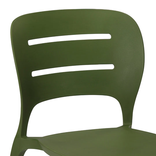 Playa Outdoor Modern Stackable Plastic Patio Dining Side Chairs (Set of 2)