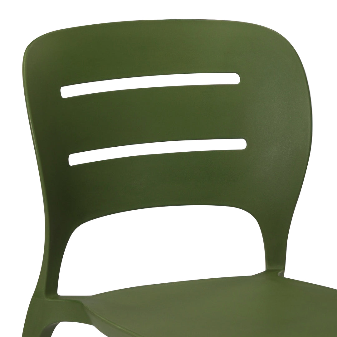 Playa Outdoor Modern Stackable Plastic Patio Dining Side Chairs (Set of 4)