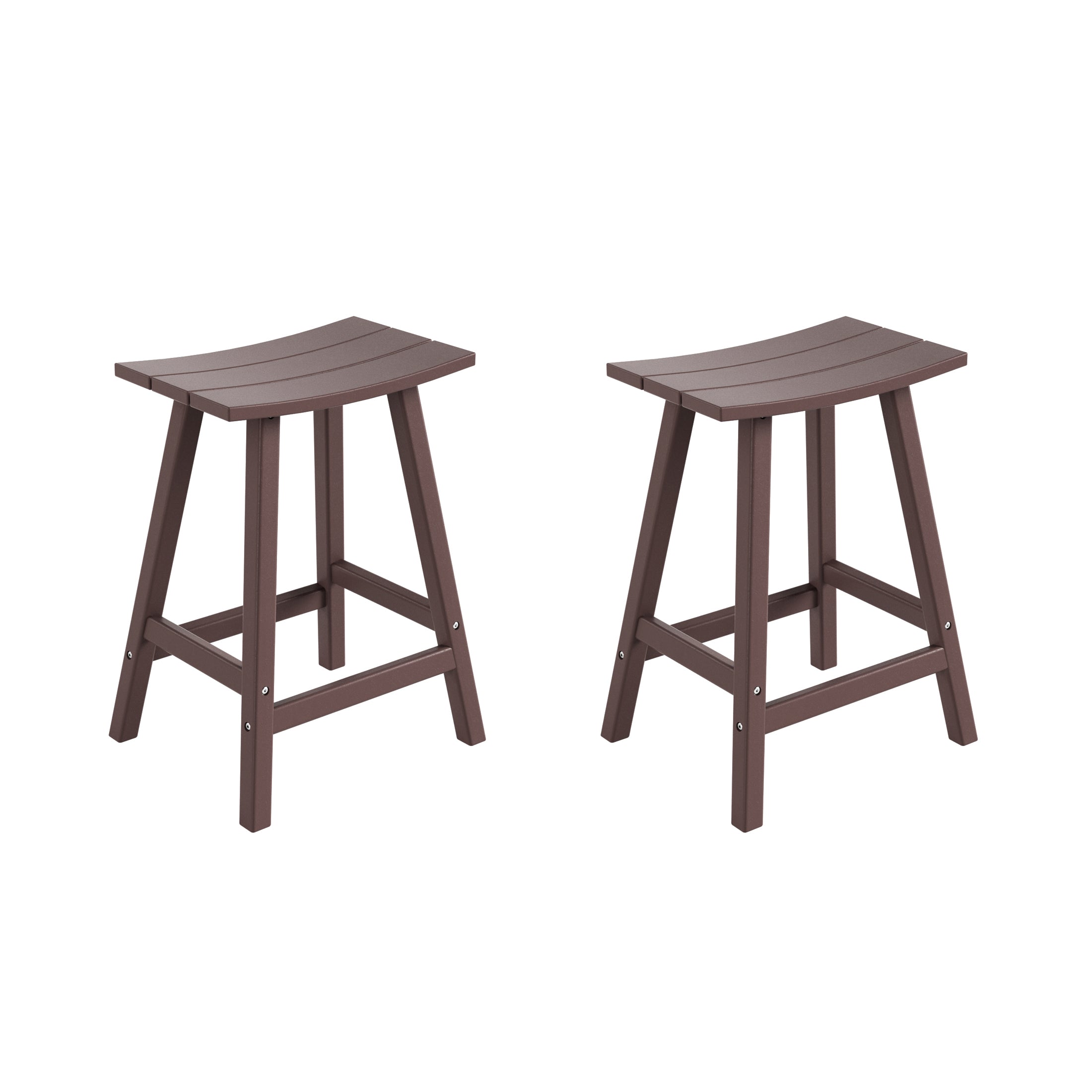 Malibu 24" HDPE Outdoor Patio Counter Height Bar Stools (Set of 2)
