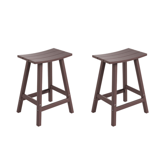 Malibu 2 piece set of 24" height Outdoor / Patio Saddle bar stools