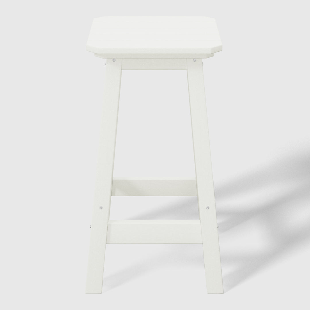 Malibu 24" HDPE Outdoor Patio Counter High Backless Square Bar Stools Set of Three