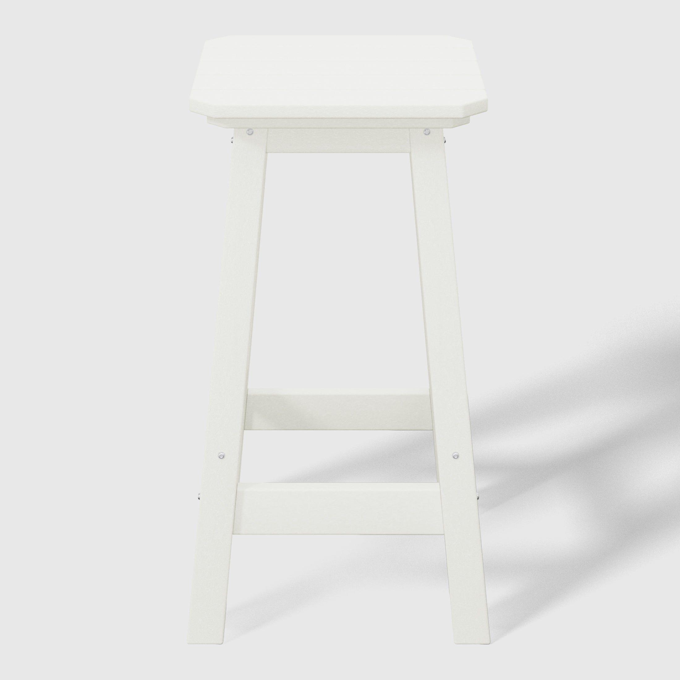 Malibu 24" HDPE Outdoor Patio Counter High Backless Square Bar Stools Set of Three