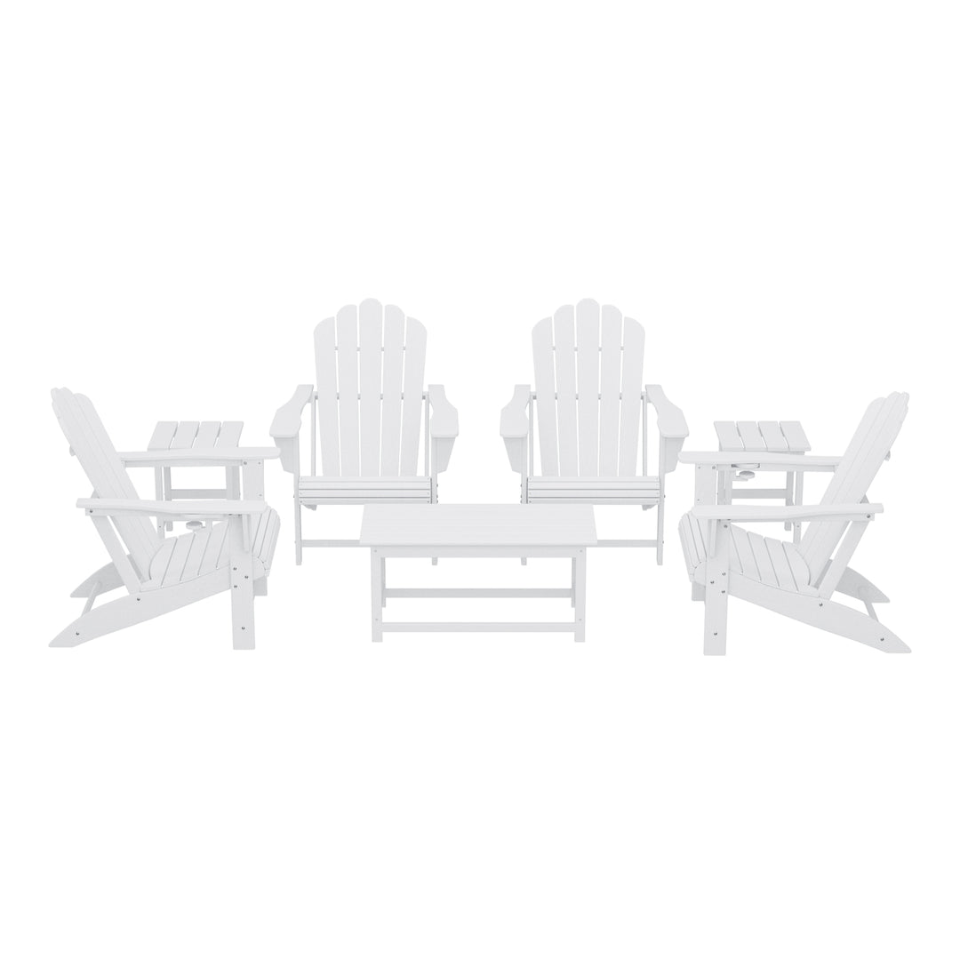 Highland 7-Piece HDPE Outdoor Patio Furniture Adirondack Conversation Set