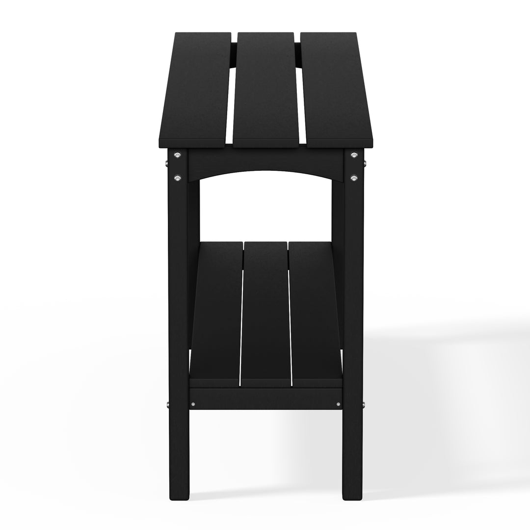 Malibu 55" Outdoor Patio HDPE Adirondack 2-Tier Shelf Console Table