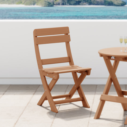Malibu HDPE Outdoor Patio Modern Folding Dining Chair