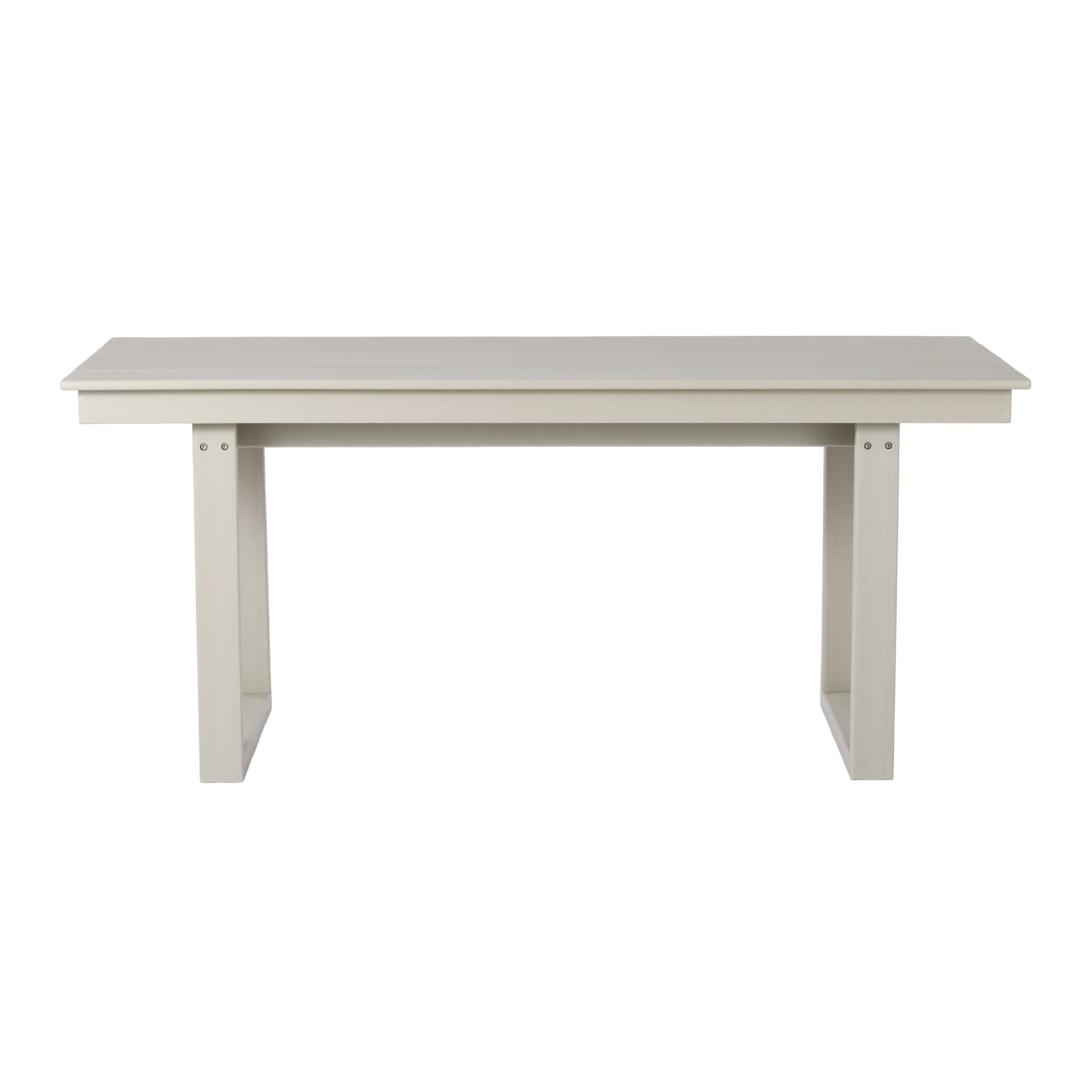 Paloma 68" Outdoor HDPE Modern Rectangular Patio Dining Table With Umbrella Hole