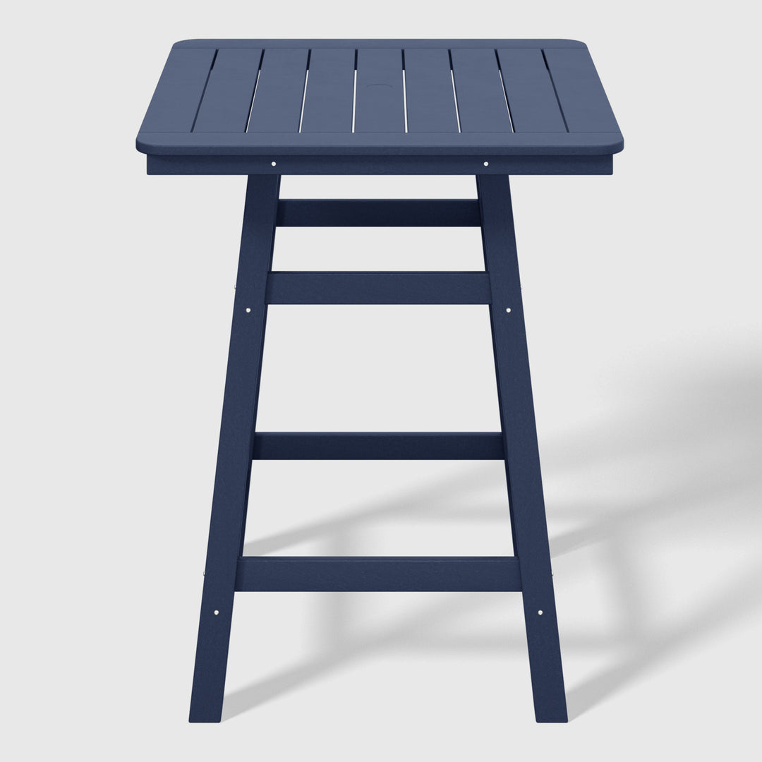 Malibu 30" Square Outdoor Patio Counter High Bistro Bar Table With Umbrella Hole