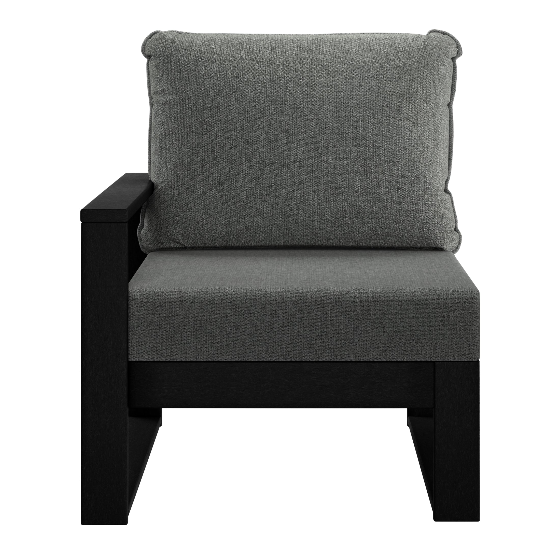 Montara Outdoor HDPE Left Arm Sectional Patio Corner Club Chair with Patio Cushions