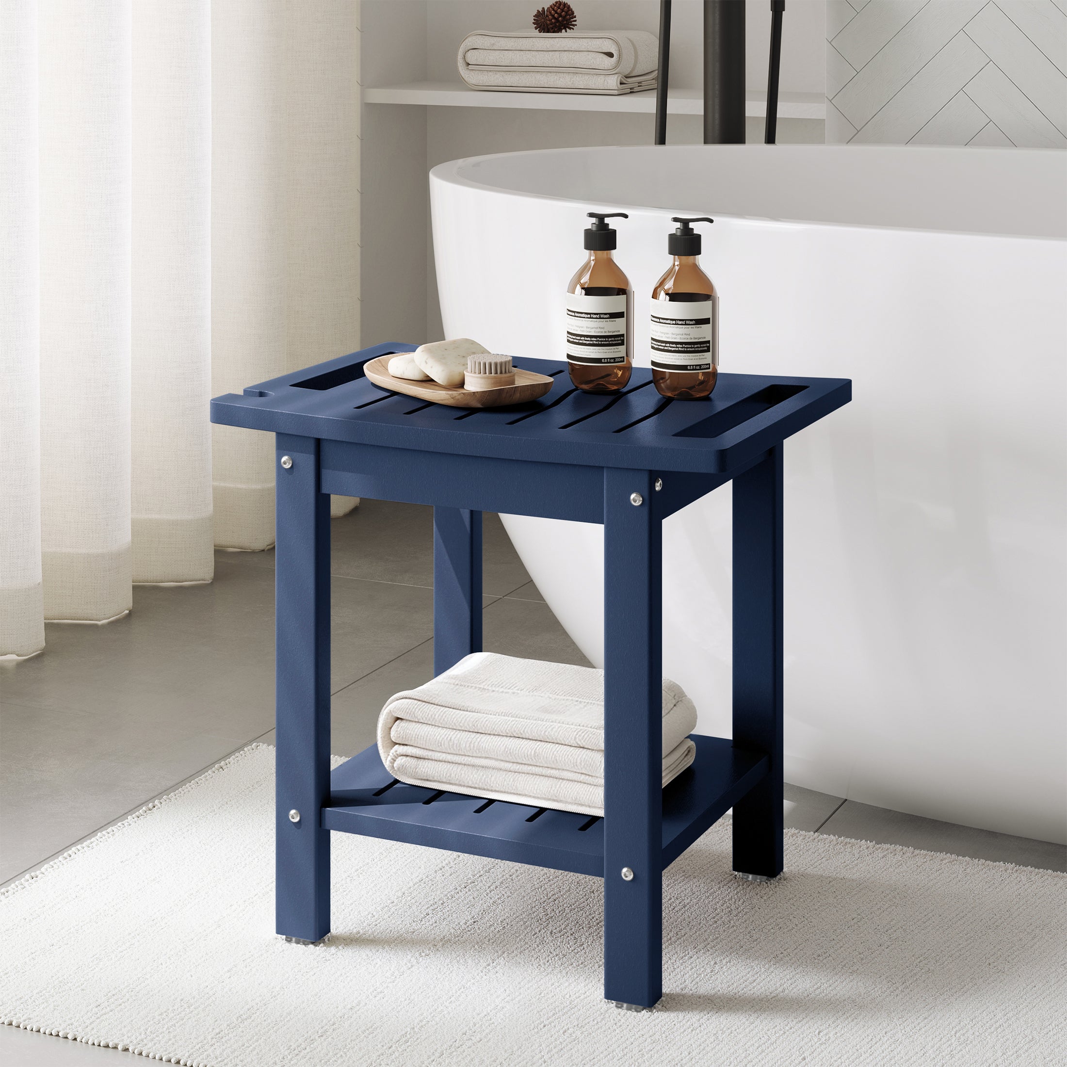 Sage HDPE Poly Plastic Waterproof Bathroom Shower Bench