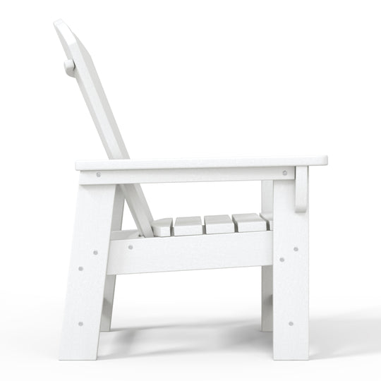 Malibu 2-Piece Kids Outdoor HDPE Adirondack Chair With Square Side Table Set