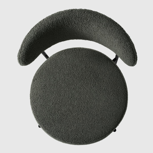 Alexandria Mid-Century Modern Upholstered Sherpa Round Dining Chairs (Set of 4)