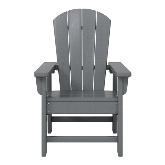 Malibu 2-Piece Kids Outdoor HDPE Adirondack Chair With Square Side Table Set