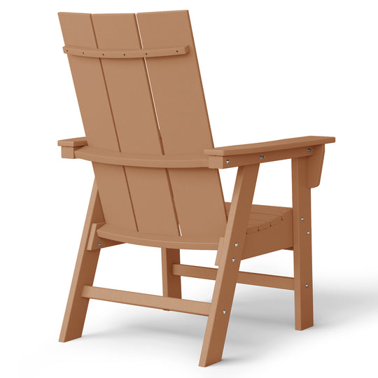 Ashore Outdoor Patio HDPE Plastic Modern Adirondack Dining Chair