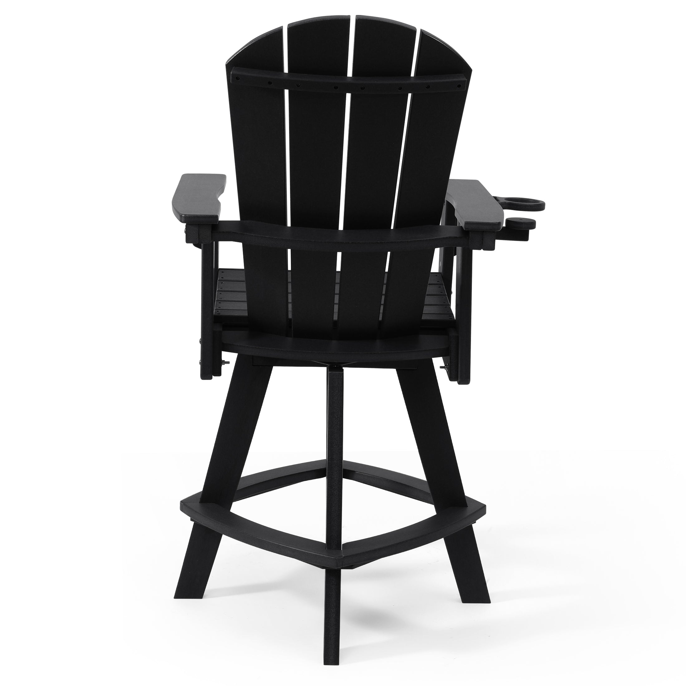 Malibu Outdoor HDPE Swivel Adirondack Bar Height Chair With Cup Holder