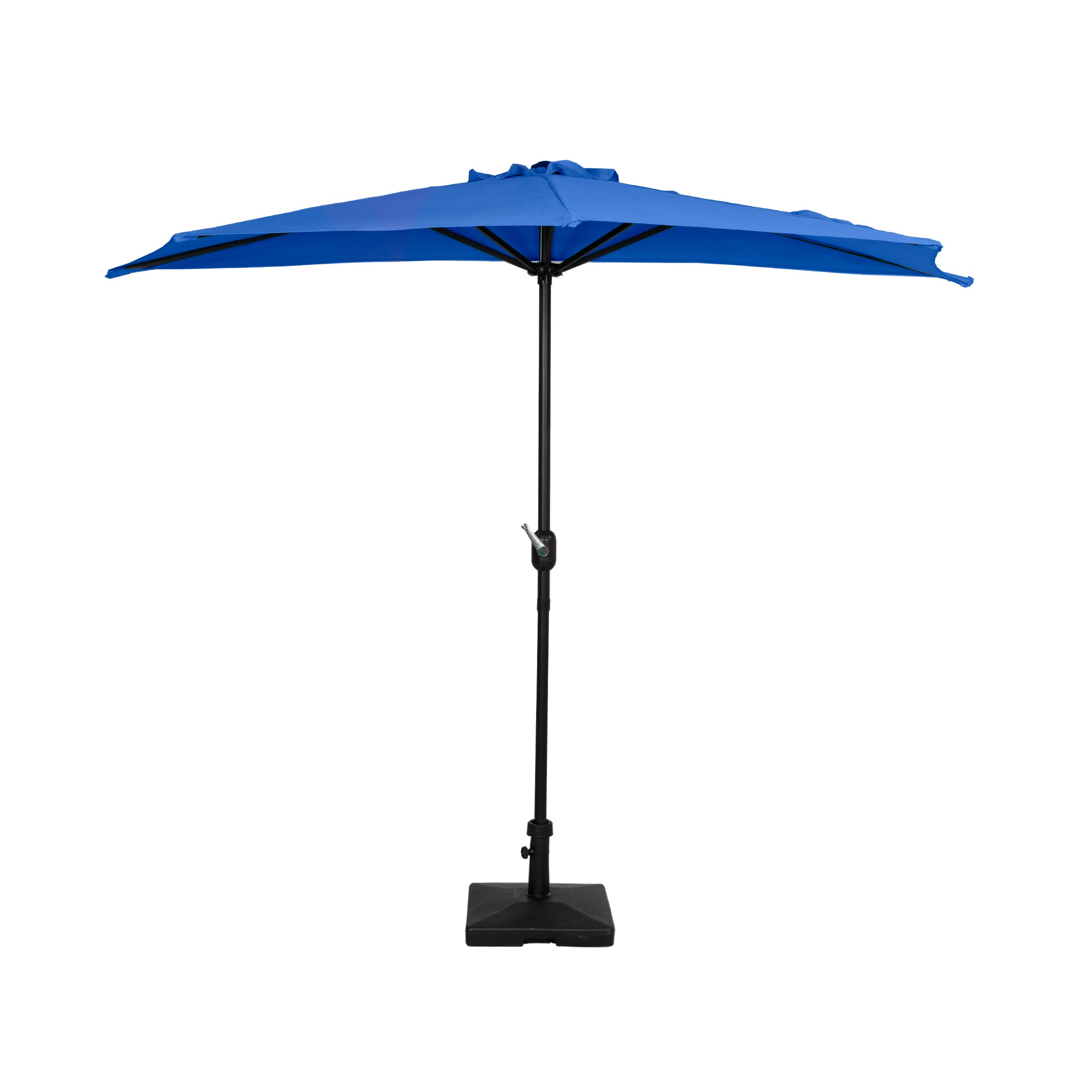 Lanai 9 ft. Aluminum Half Market Crank Lift Patio Umbrella with Base