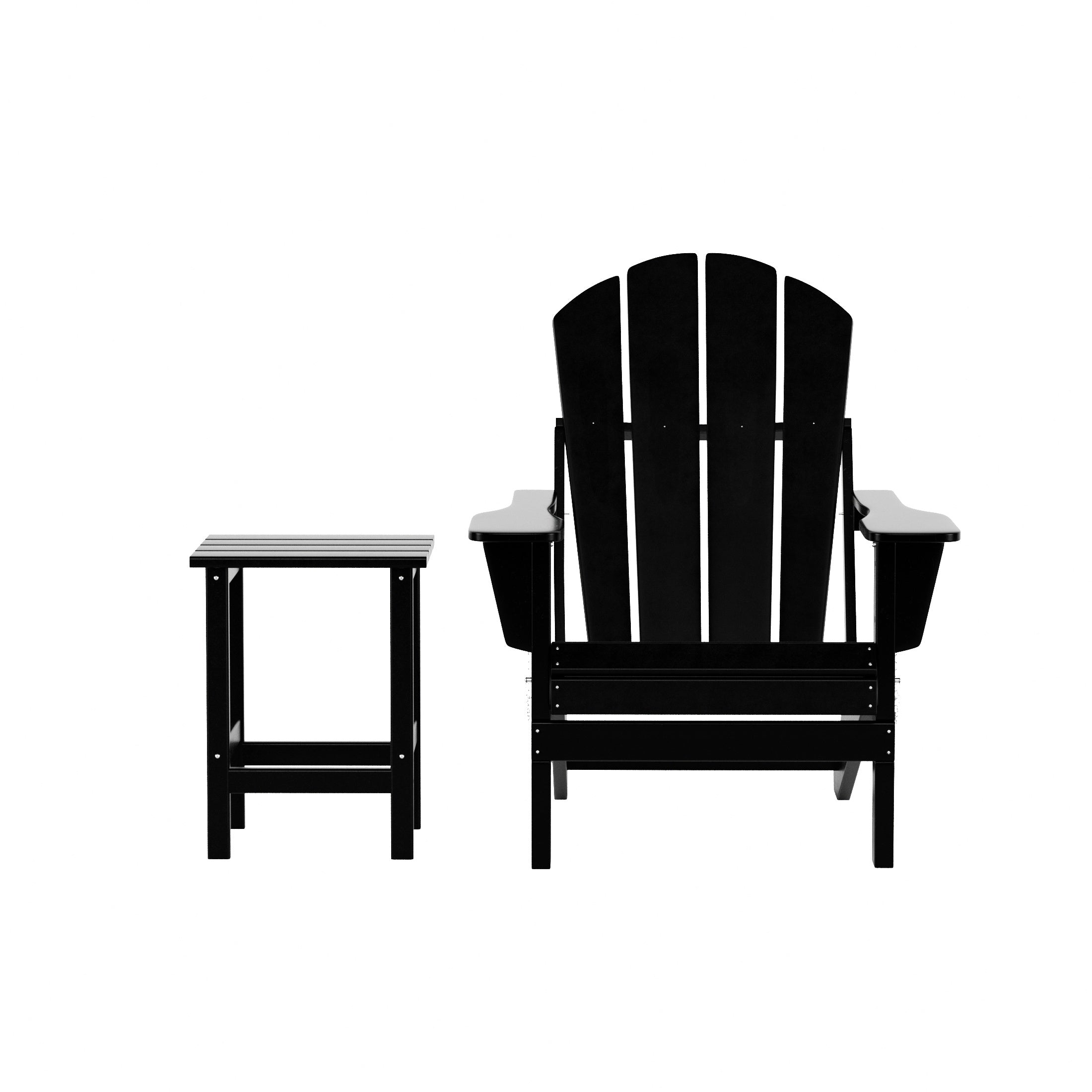 Malibu 2 piece set outdoor folding Poly Adirondack chair with side table