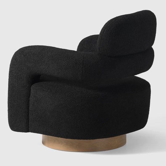 Alexandria Mid-Century Modern Sherpa Swivel Barrel Accent Chair