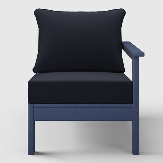 Avalon Outdoor Patio HDPE Right Arm Sectional Corner Club Chair with Patio Cushions
