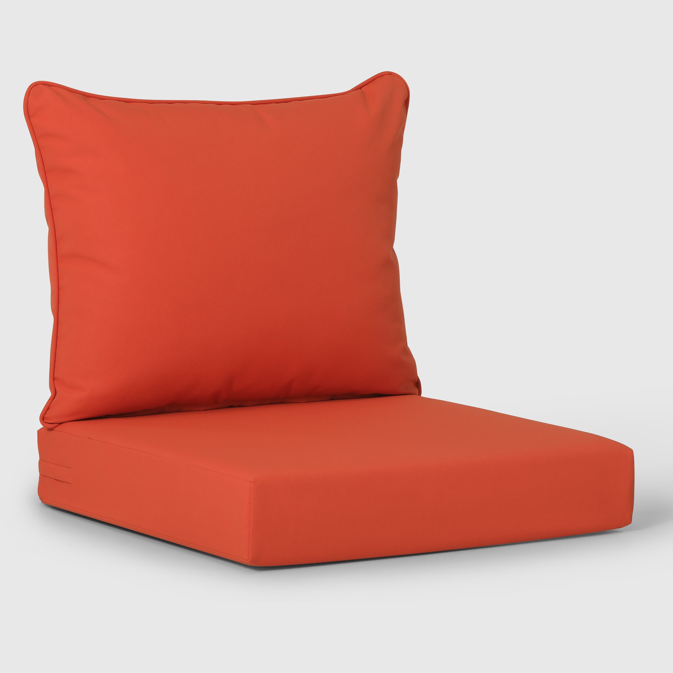 Solace Water Repellent Outdoor 2-Piece Deep Set Patio Seat Back Chair Cushions, 25" x 25"