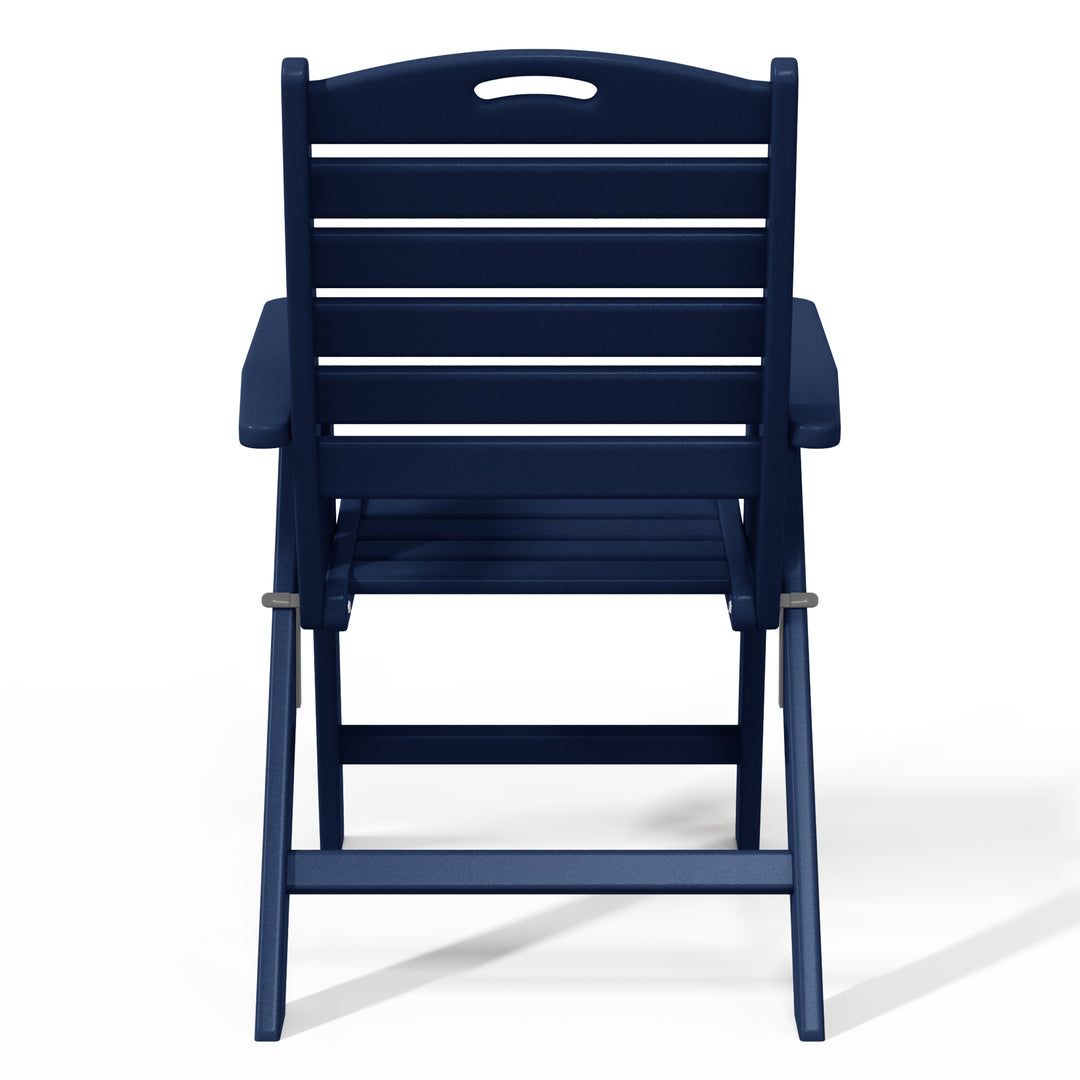 Malibu HDPE Adjustable Highback Folding Patio Dining Chair
