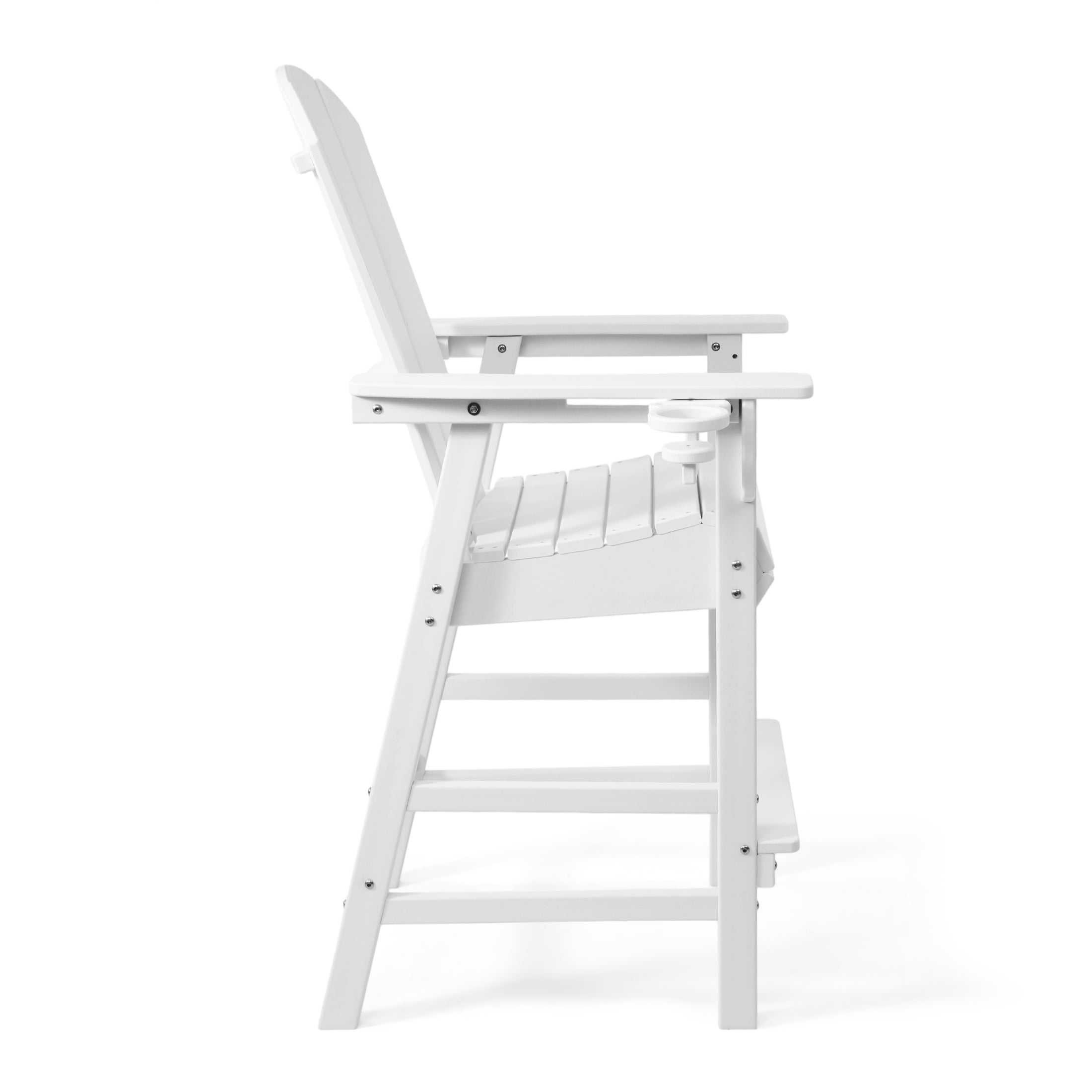 Malibu Outdoor HDPE Tall Adirondack Bar Height Chair With Cup Holder