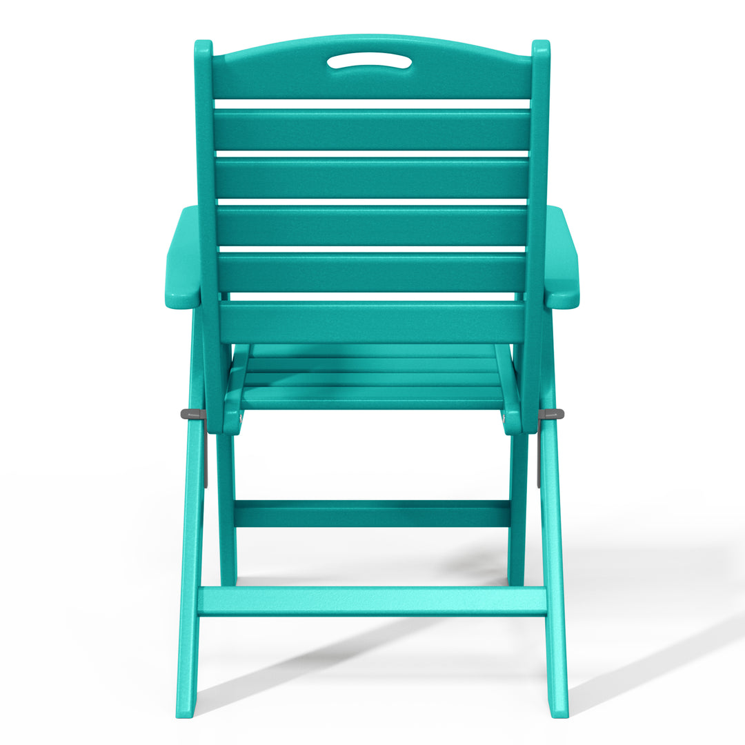 Malibu HDPE Adjustable Highback Folding Patio Dining Chair