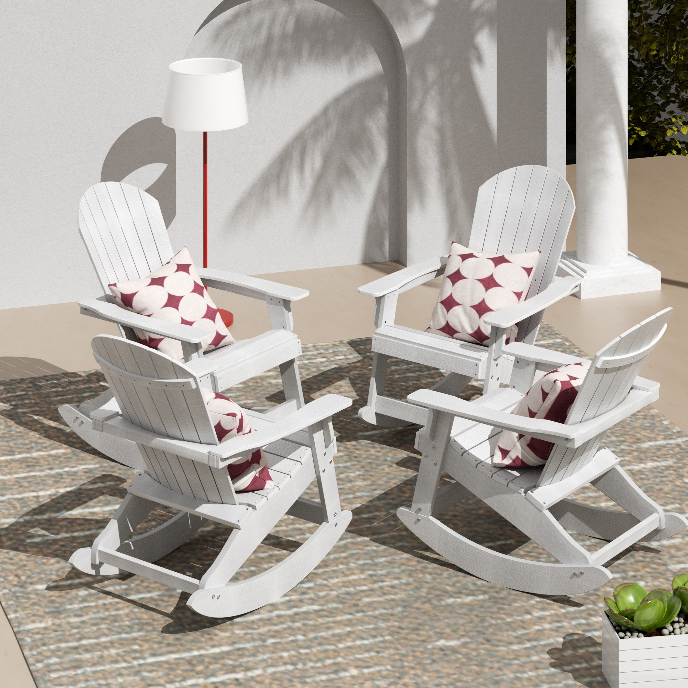 Tuscany Outdoor Rocking Adirondack Chair (Set of 4)