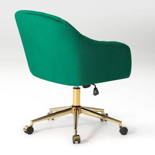 Phoebe Upholstered Velvet Swivel Vanity Office Chair With Wheels