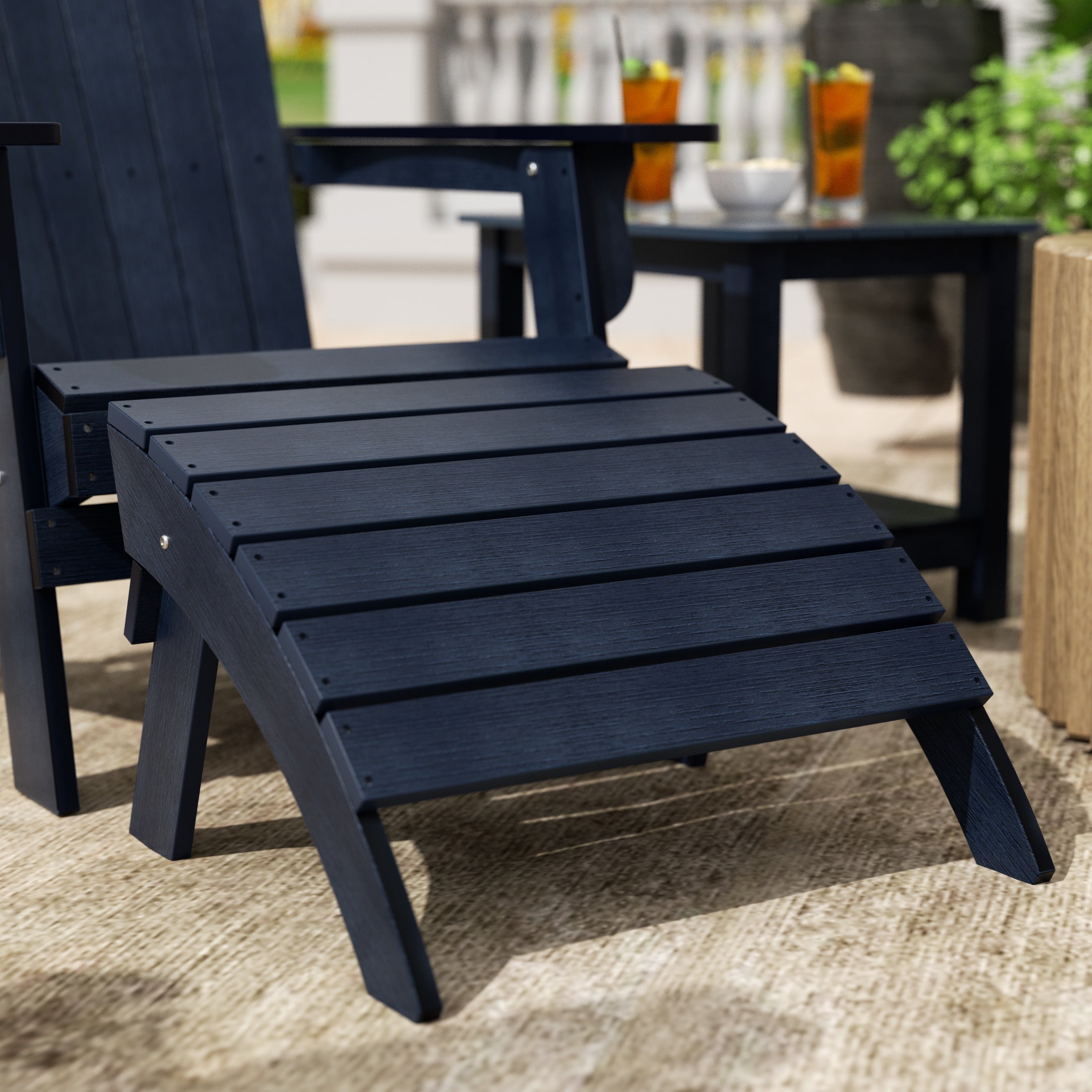 Tuscany Outdoor Patio All-weather Modern Folding Ottoman