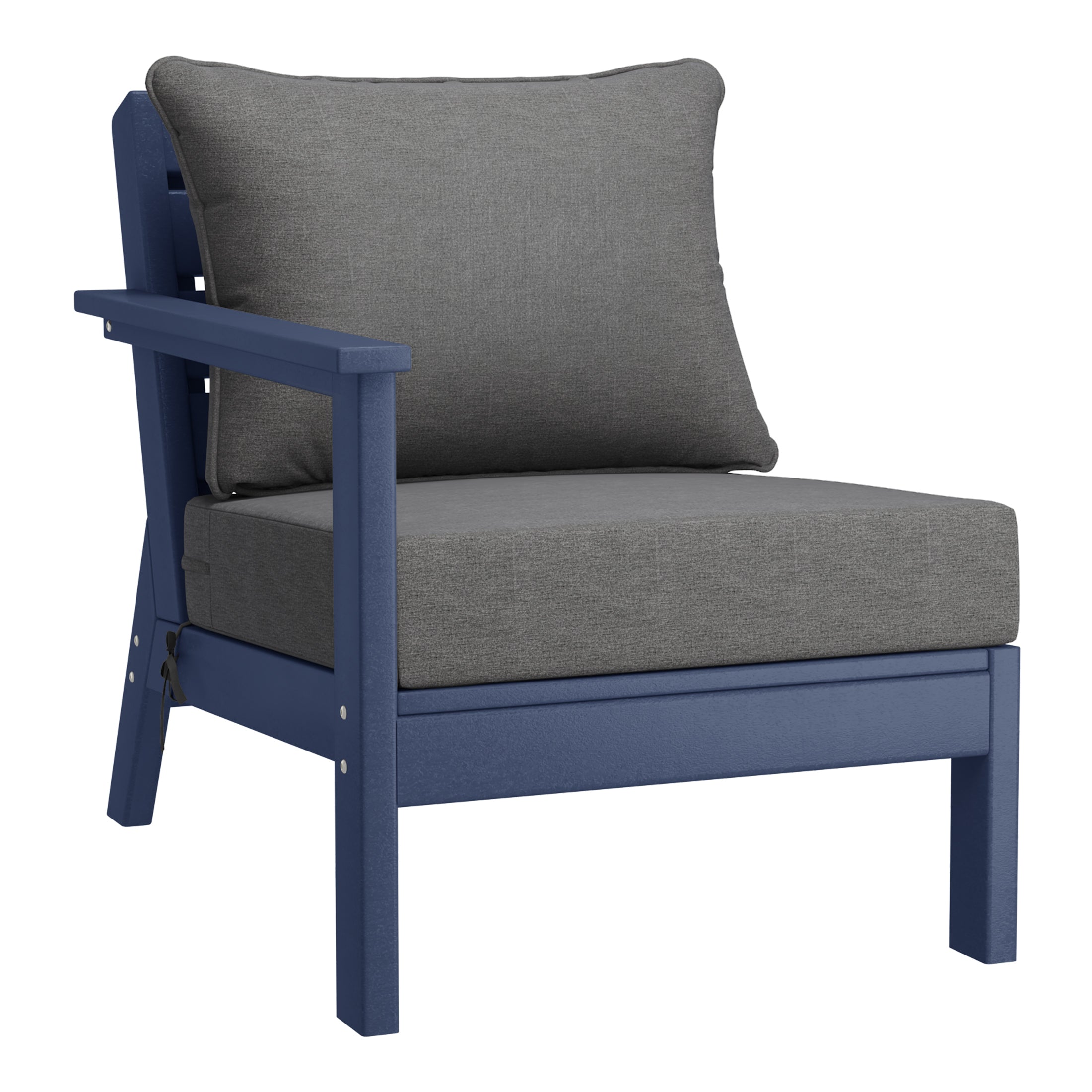 Avalon Outdoor 6-Piece Modular Sectional Patio Furniture Sofa Set in Navy Blue Frame