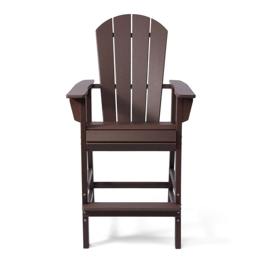 Malibu Outdoor HDPE Tall Adirondack Bar Height Chair With Cup Holder