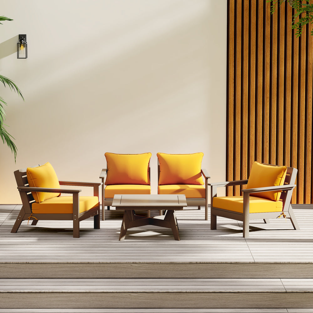 Avalon Outdoor 5-Piece Modular Sectional Patio Furniture Sofa Set