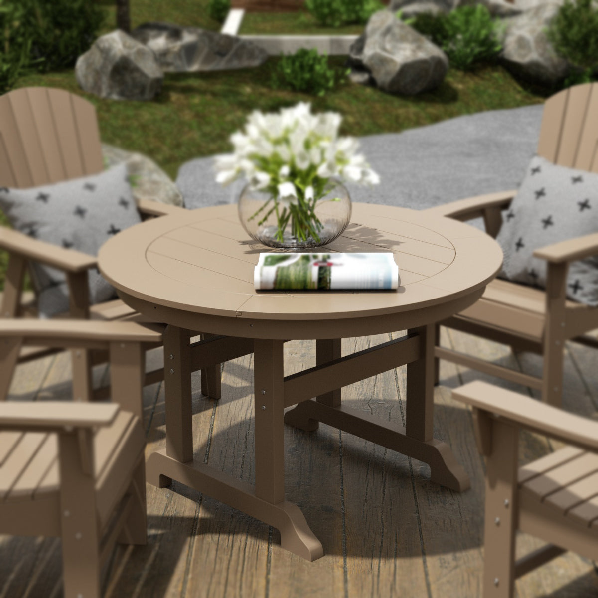 Malibu 47" Outdoor Patio Round Dining Table