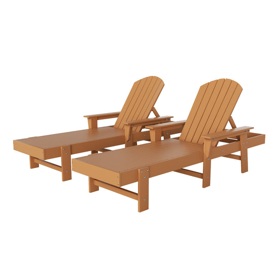 Dylan 2 Piece Adirondack Poly Reclining Chaise Lounge With Arms