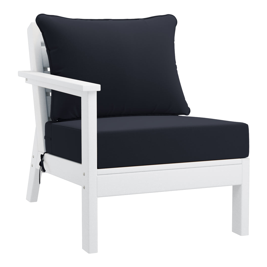 Avalon Outdoor Patio HDPE Sectional Sofa with Patio Cushions