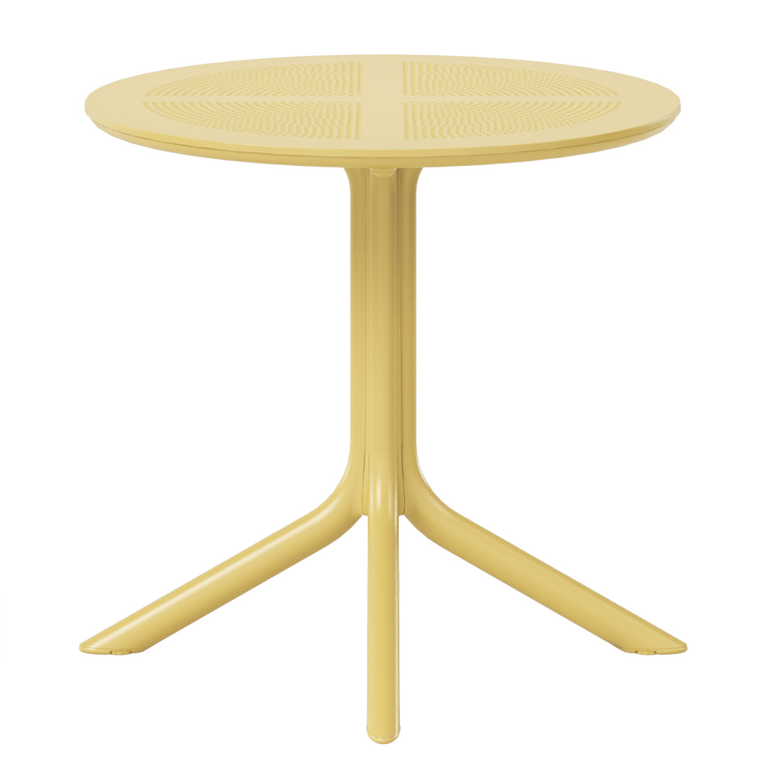 Playa 31.5" Round Plastic Outdoor Patio Dining Table for 4