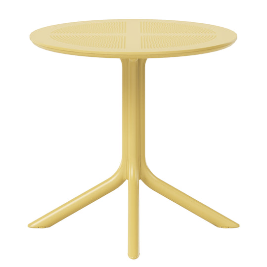 Playa 31.5" Round Plastic Outdoor Patio Dining Table for 4