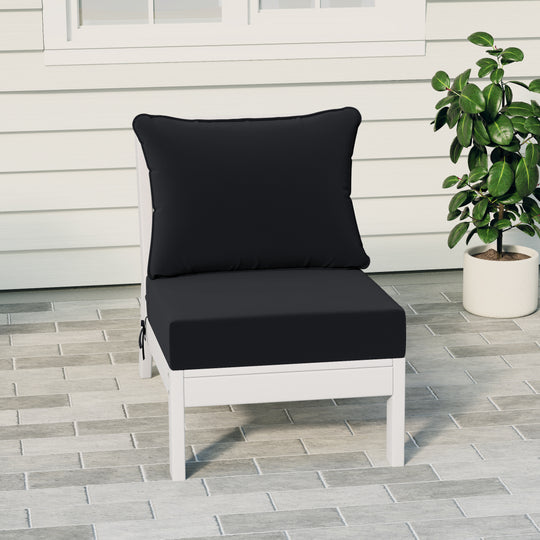 Avalon Outdoor HDPE Deep Seating Modular Armless Patio Chair with Patio Cushions