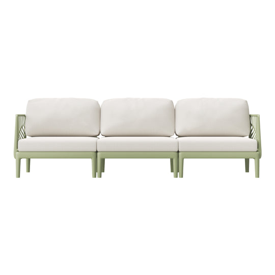 Playa Modern Polypropylene Resin 3 Seat Outdoor Patio Sofa